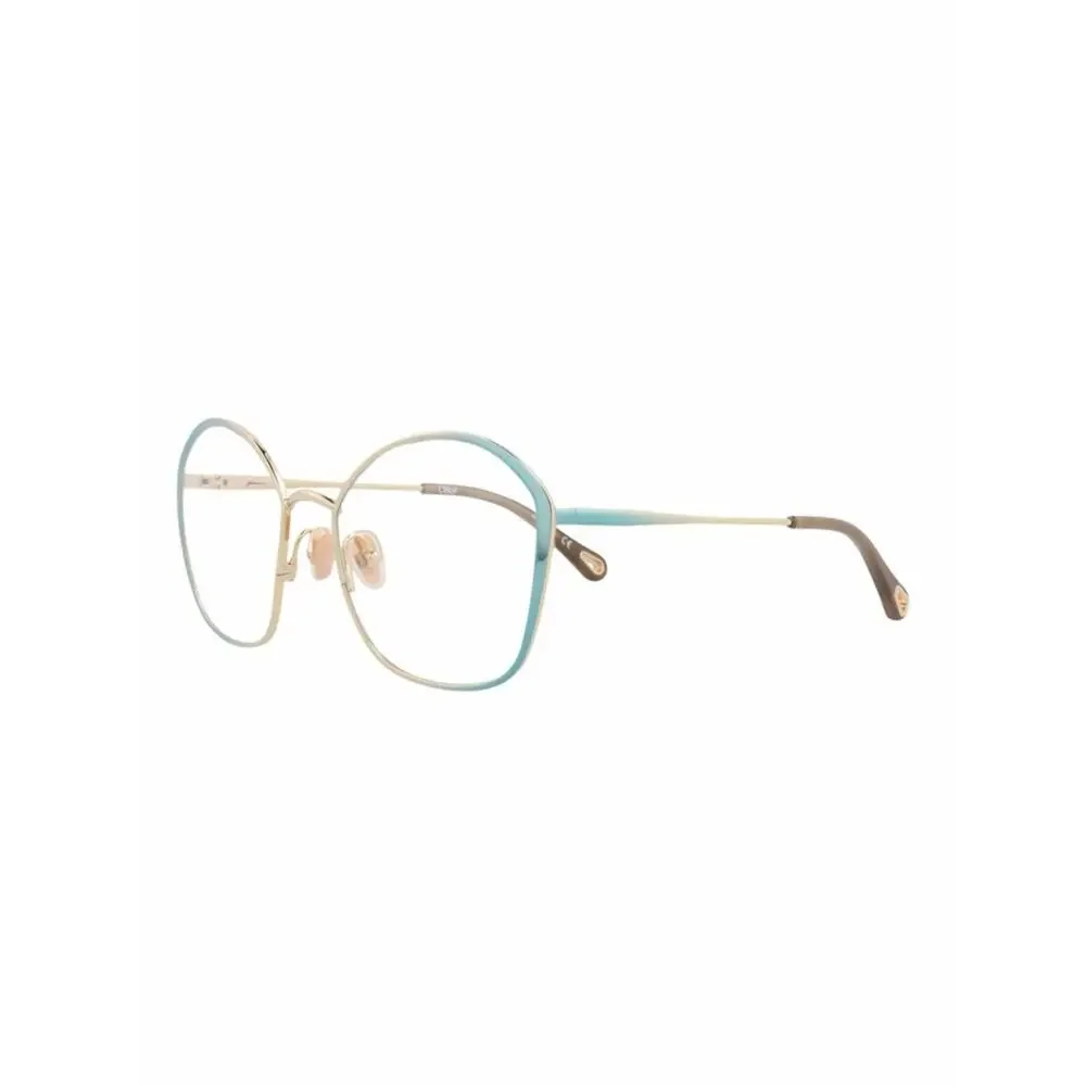 NEW!!! CHLOE Teal Rim Gold Metal Butterfly Optical Glasses CH0017O 005 Authentic